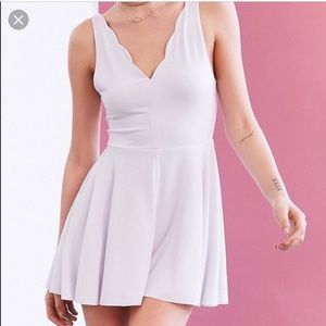 scalloped pink romper